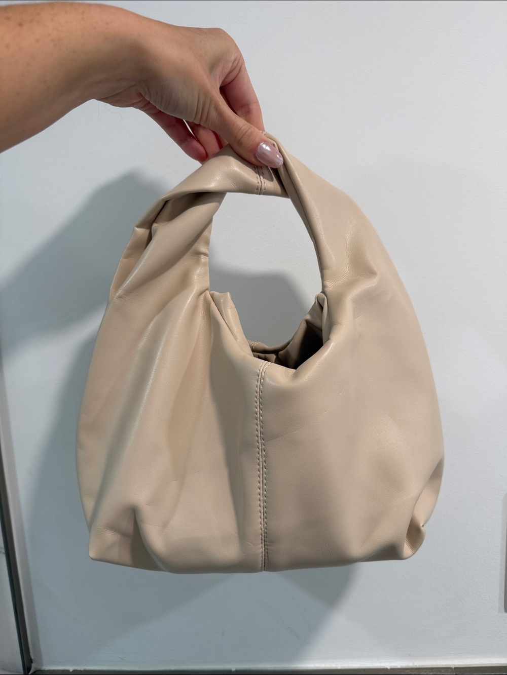 Cream Soft Hobo Hand Bag - Women